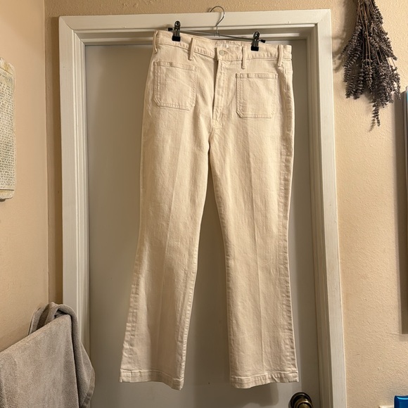 MOTHER denim cream puff colored The Hustler patch pocket jeans size 32 - Picture 4 of 8